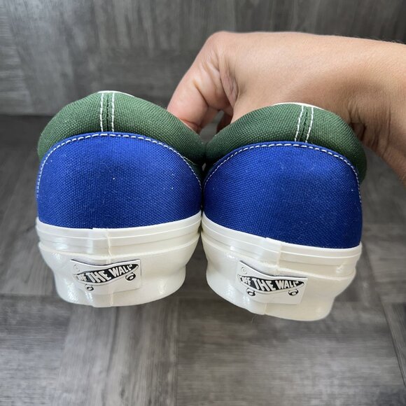 Vans Classic Slip On Men's size 12 Blue Green Canvas Skate Shoes - Picture 6 of 8